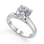 Kenya 4 Prong Basket Solitaire Cushion Cut Diamond Engagement Ring - Nivetta